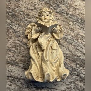 Cream Angel Music Box Plays Amazing Grace